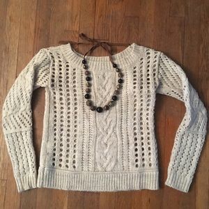 Beautiful Off White Crocheted Sweater - image 1